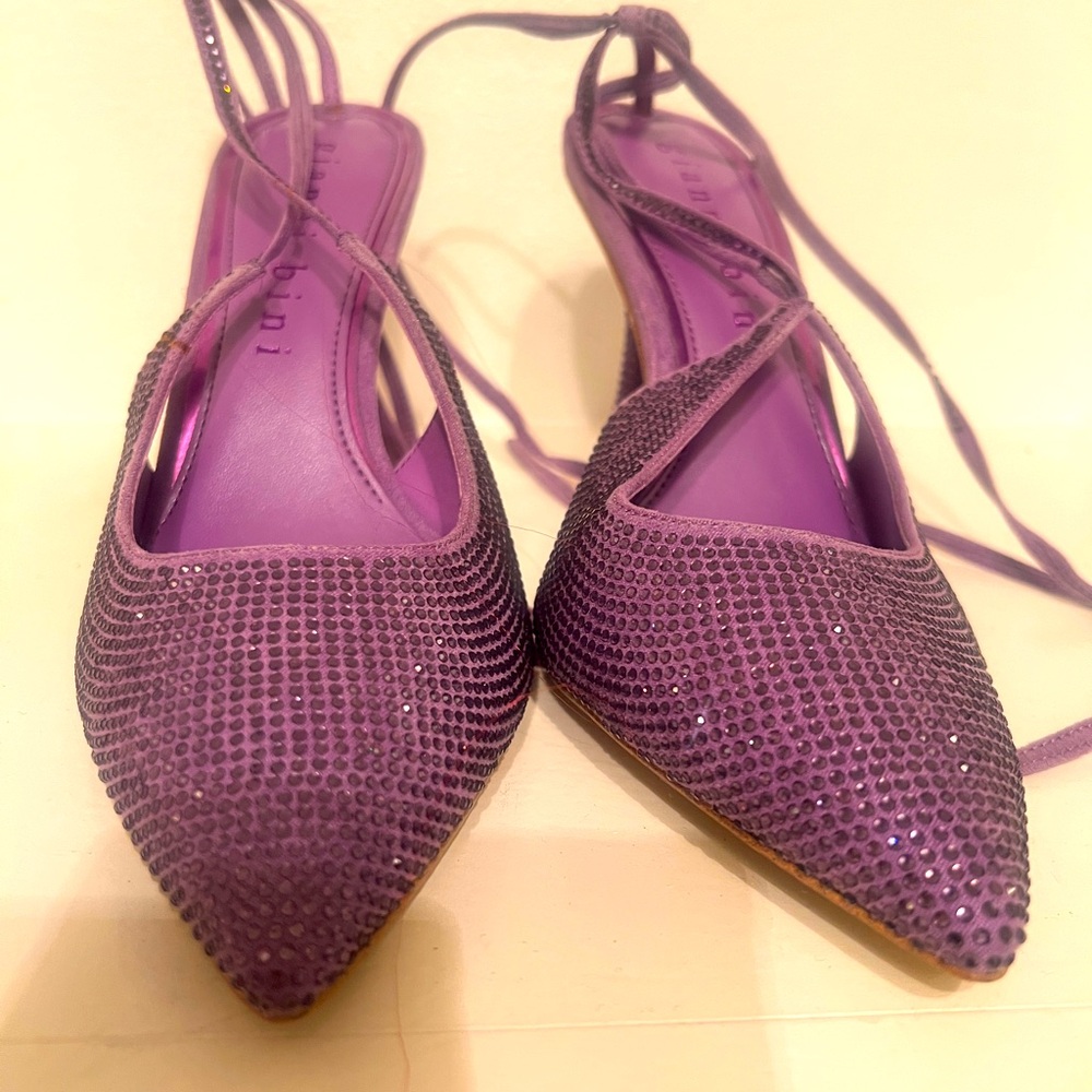 Elegant beautiful shine purple heels